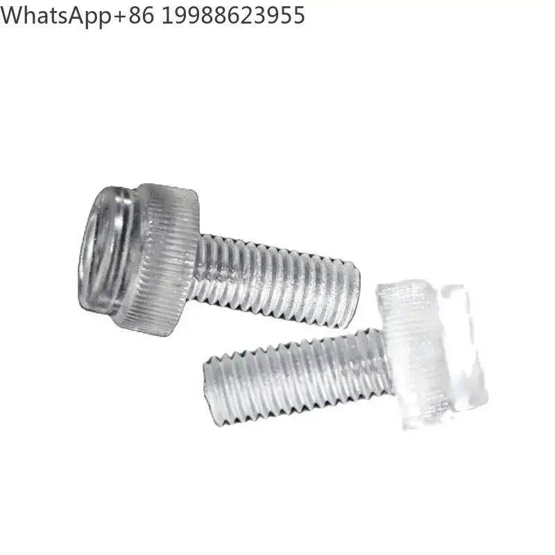 500pcs M6 Acrylic PC Transparent Knurled Hand Tighten Screws Polycarbonate Twist Screw Anti Rusted Computer Thumb Slotted Bolts