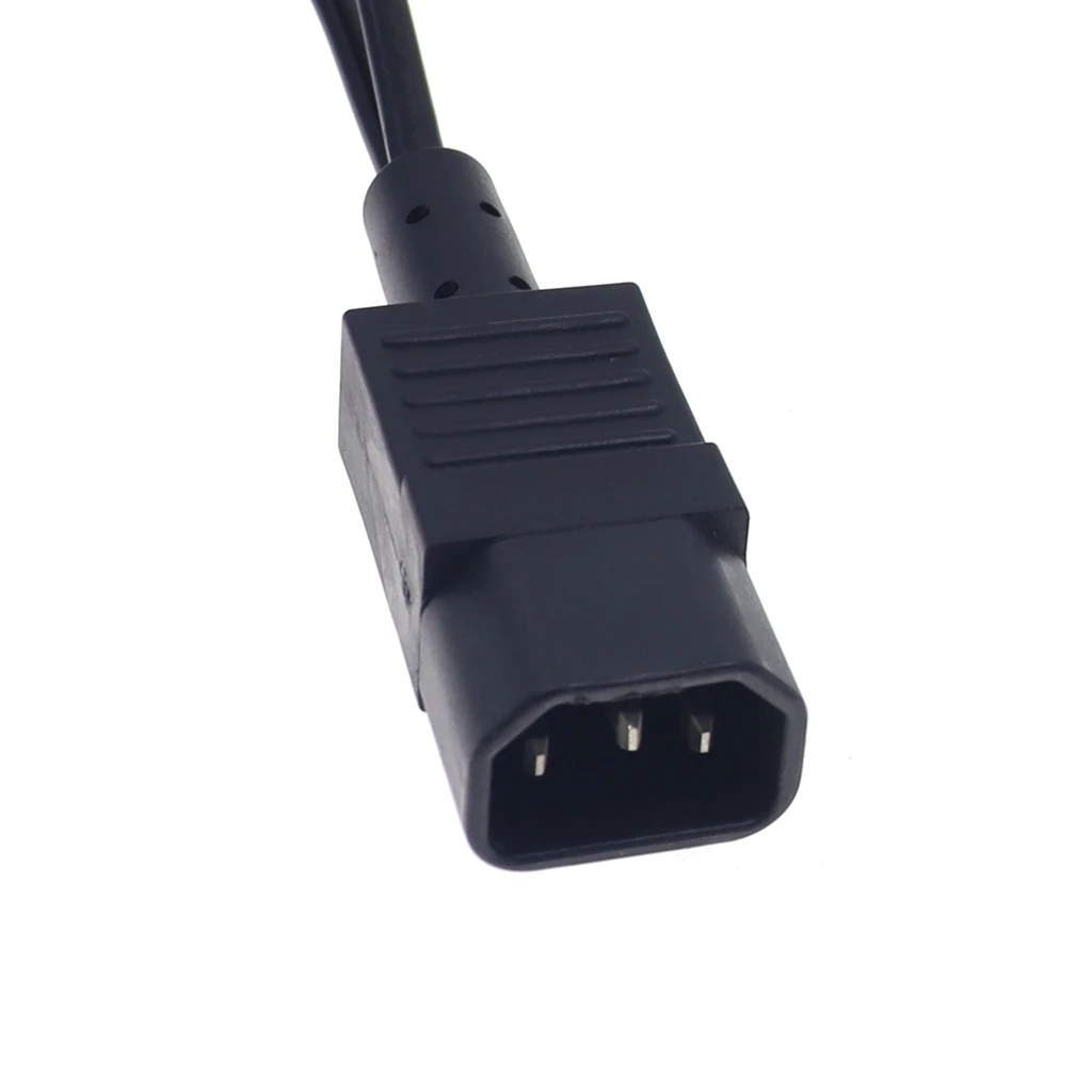 IEC 320 C14 to C7 + C7 Dual Female Power Y Type Splitter Adapter Cable C14 to two Outlets Short Cord 2.5A 250V