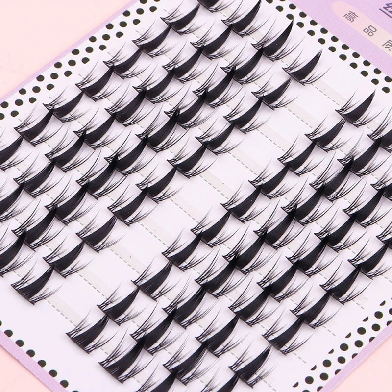 Simulierte falsche Wimpern, Comic-Elfen-Stil, selbstklebend, individuelle Cluster, wiederverwendbar, segmentiert, geflügelte, dicke Wimpernverlängerung, 12 mm