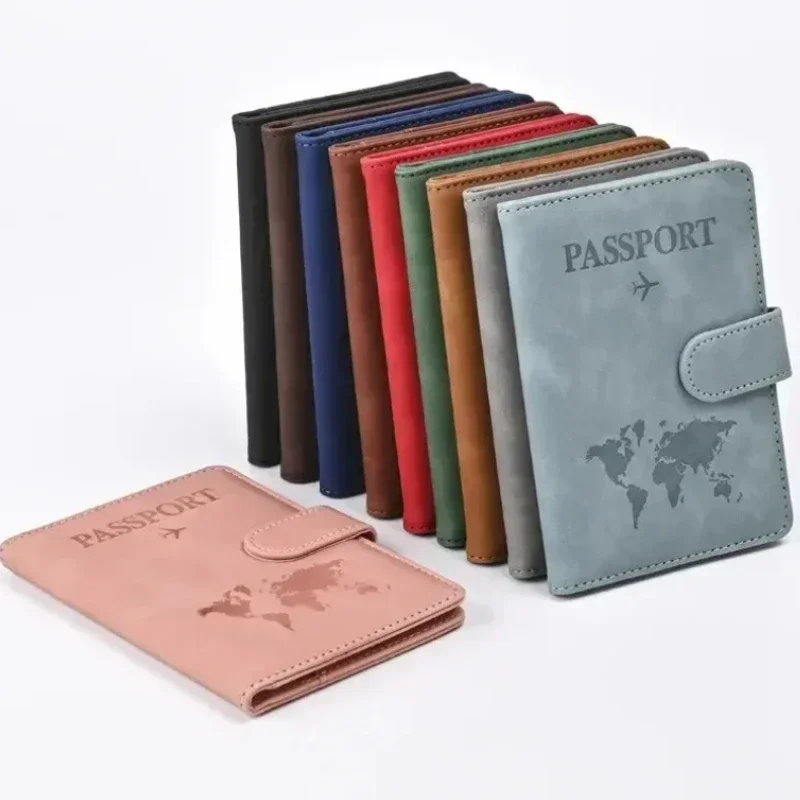 2025 Men Women HaspTravel Passport Cover Holder Case PU Leather Ticket Wallet Protective with Credit Card Holder Protector Case