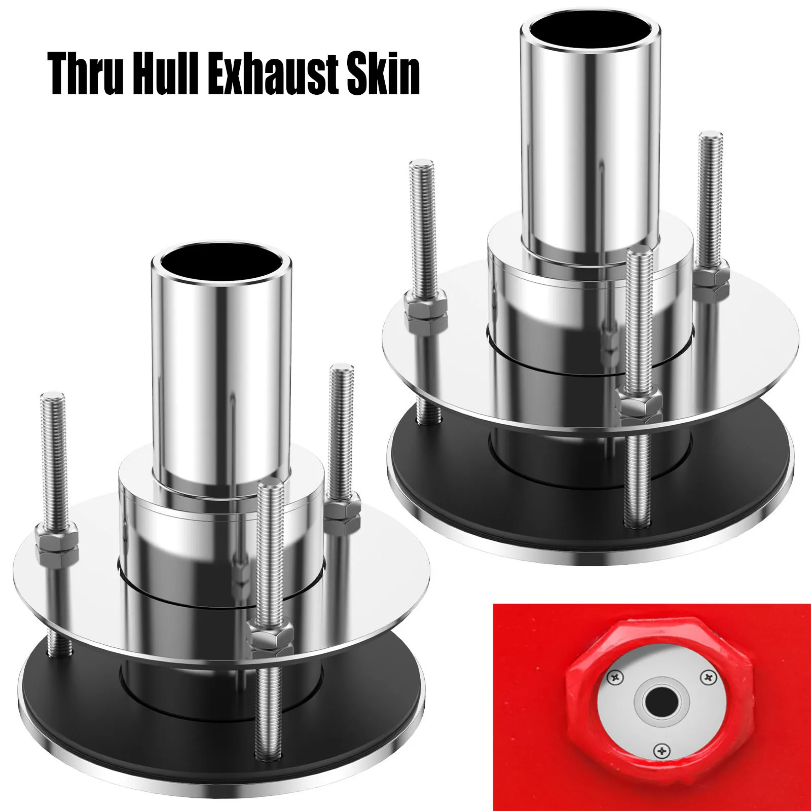 Straight Thru Hull Exhaust Skin Smooth Fitting Stainless Exhaust Tube Fitting Hardware Fitting Pipe for Diesel Parking Heater