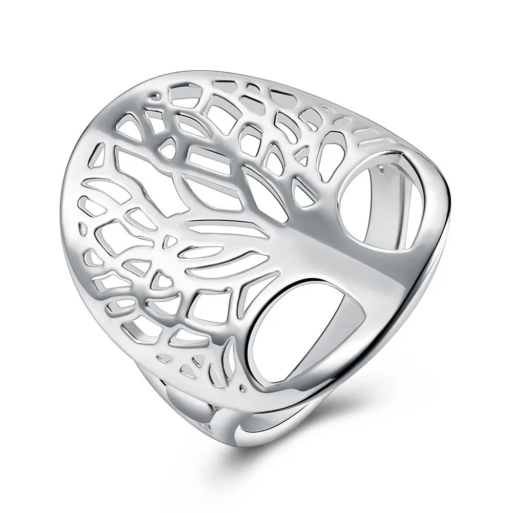 New Fashion Jewelry 925 Sterling Silver 6-10# Luxury Tree of Life Ring Women Wedding Charm Party Wholesale Accessories