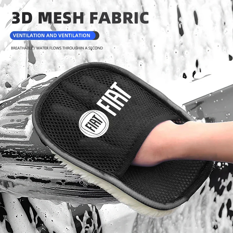 Auto Plüsch Reinigung Handschuhe Verdickung Wolle Waschen Handtuch Für FIAT 500 Ducato Panda Grande Punto Tipo Abarth Pulse Strada 600 500L