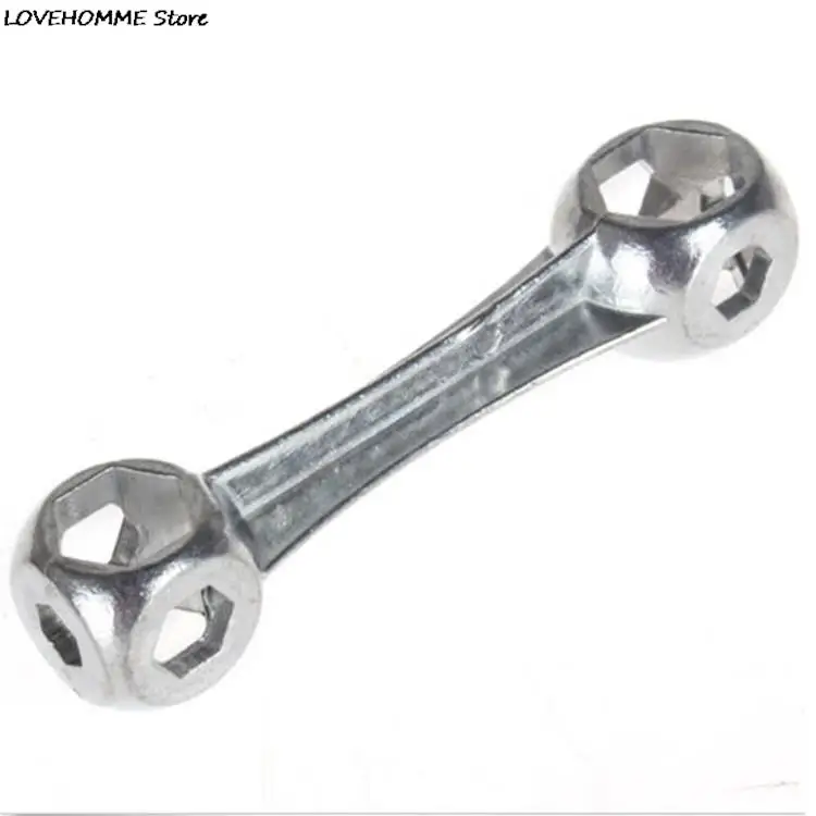 1PC 10 Holes Size 6-15mm 10 in 1 Galvanized Steel Hexagon Wrench Durable Bicycle Repair Tool Bone Shape Hexagon Wrench Spanner