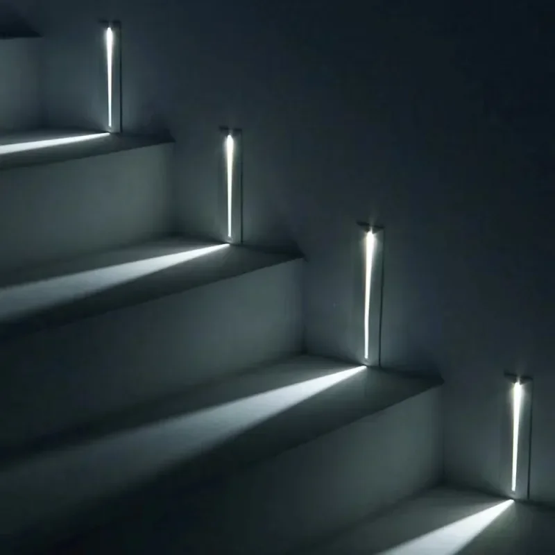 Stair Lamp Recessed Motion Sensor Luminaire Detect Lights Hall Nightlights Step Movement Corridor Wall Lighting Smart