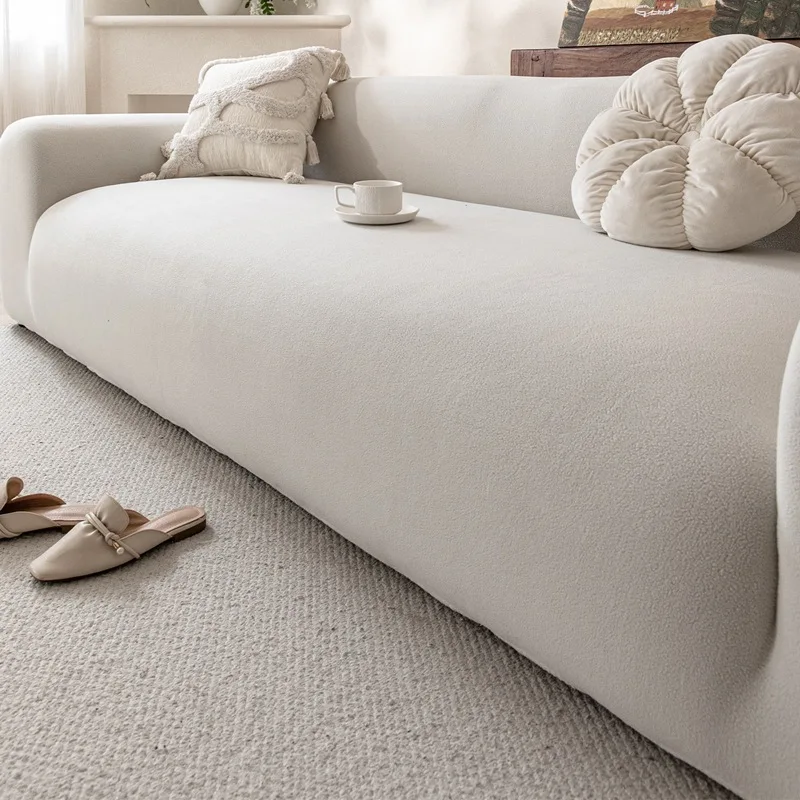 Stretch Sofa Slipcover Solid Color Sofa Couch Cover Soft Non-slip Dustproof Furniture Protector for Living Room Home Decor image 3