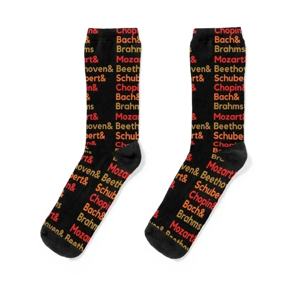 

Beethoven & Mozart & Schubert & Chopin Great Classical Music Composers Socks valentine gift ideas Lots Run Socks Woman Men's