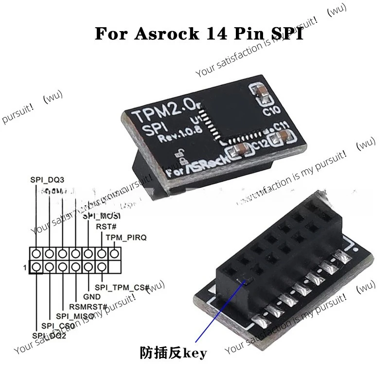 

For Asrock 14 Pin SPI tpm 2.0 Remote Card Encryption Security Module