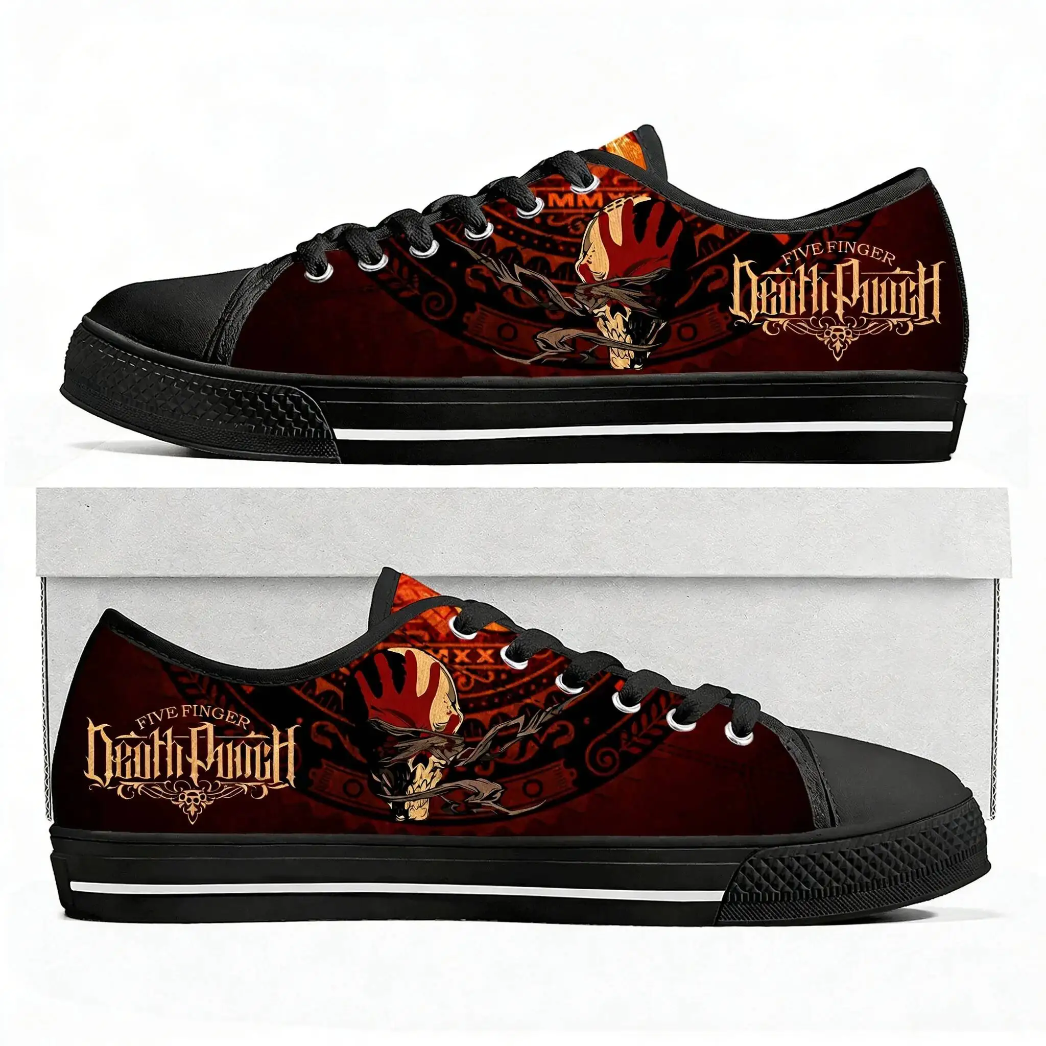 Five Finger Death Punch Low Top Shoes Man Woman Teenager Canvas Casual Sneaker Sneakers Couple Footwear Custom Shoe Unisex Black