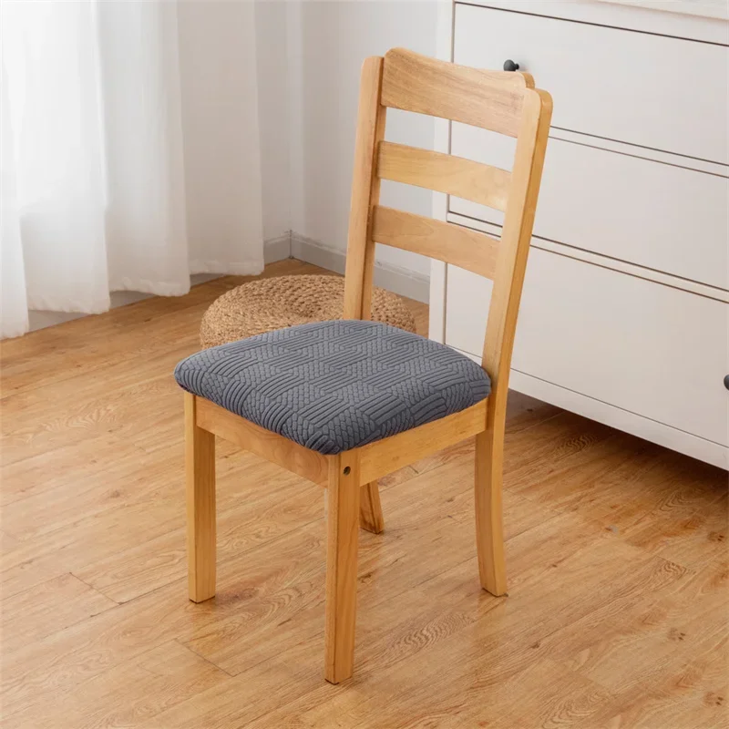 Stretch Jacquard Chair Covers for Dining Room Removable Seat Covers Elastic Anti-dirty Upholstered Chair Slipcovers Home Decor