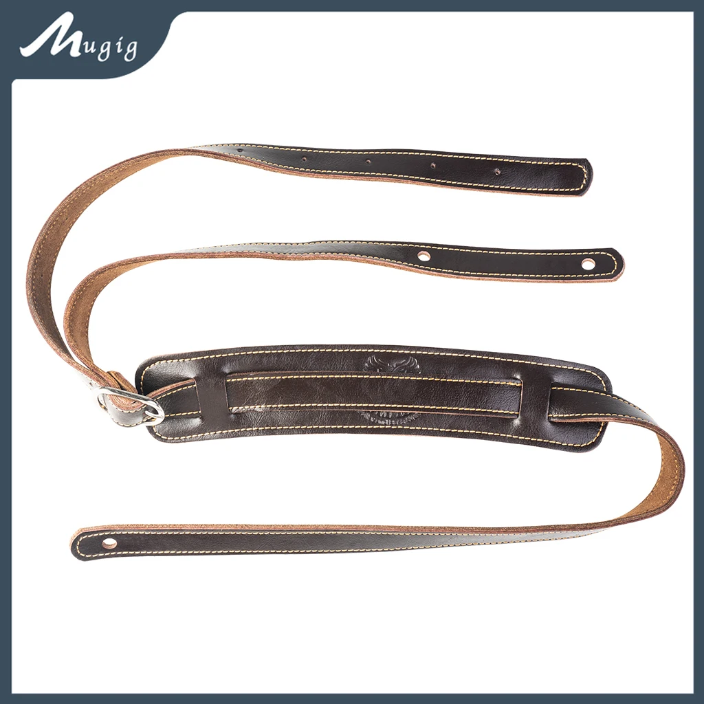 Mugig Vintage Guitar Strap Classic Electric Acoustic Guitar Strap Soldier Genuine Cow Leather Soft Durable Guitar Strap Belt