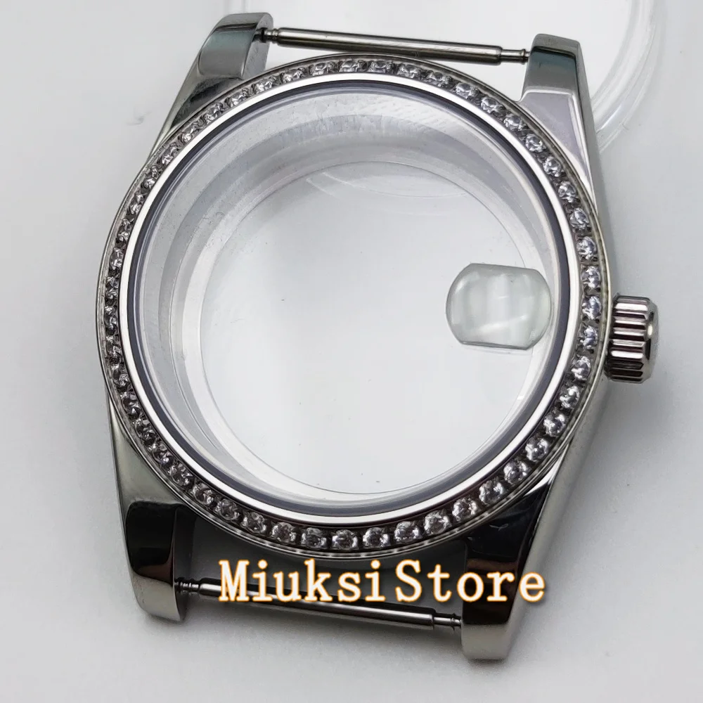 NH35 Case 36mm/39mm Silvery Watch Case Sapphire Glass for NH35 NH36 ETA2824 PT5000 ETA2836 Miyota82 DG2813 3804 Movement