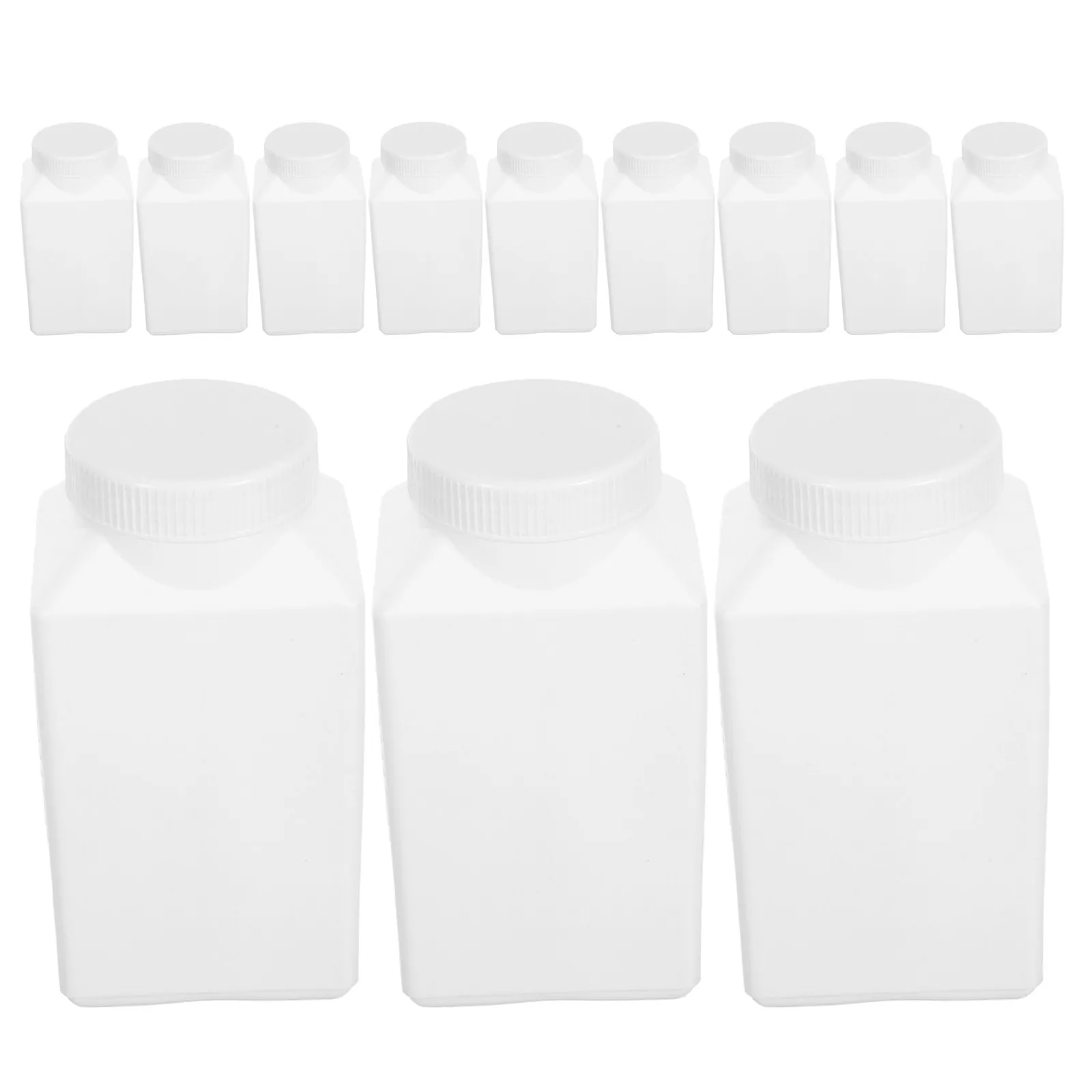 12 Pcs Laboratory Square Bottle Chemical Dispensing 1000ml Sample HDPE Storage Container for Solutions Empty Reagent
