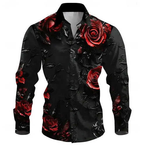 Imagen 1 del producto Camisa 3D informal de manga larga para calle al aire libre para hombre, suave y cómoda, nueva moda tridimensional