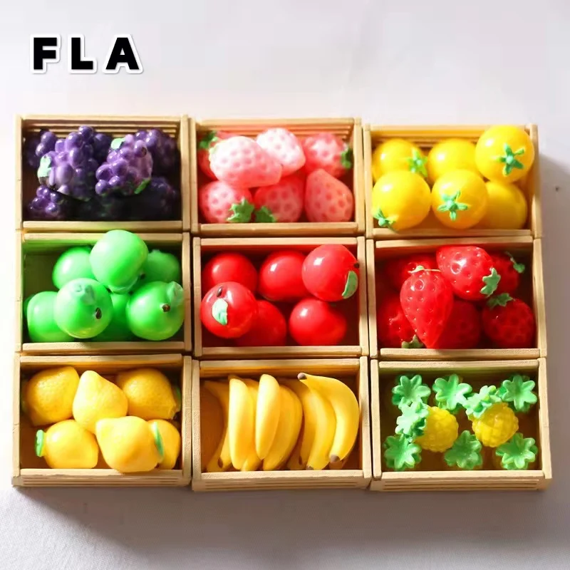 8pcs 3D Fruit Resin DIY Miniature Decoration Banana Apple Hair Accessories Earrings Decoration