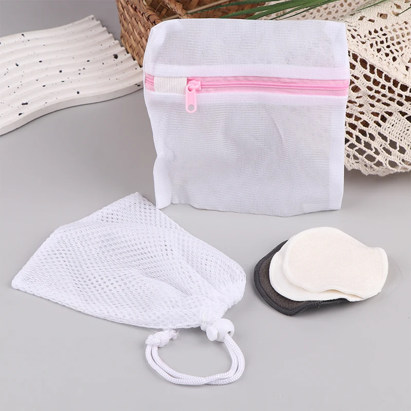 Reusable Bamboo Fiber Makeup Remover Pads 5 ชิ้น/แพ็คล้างทําความสะอาดได้รอบทําความสะอาดผิวหน้าผ้าฝ้าย Make Up Removal Pads เครื่องมือ