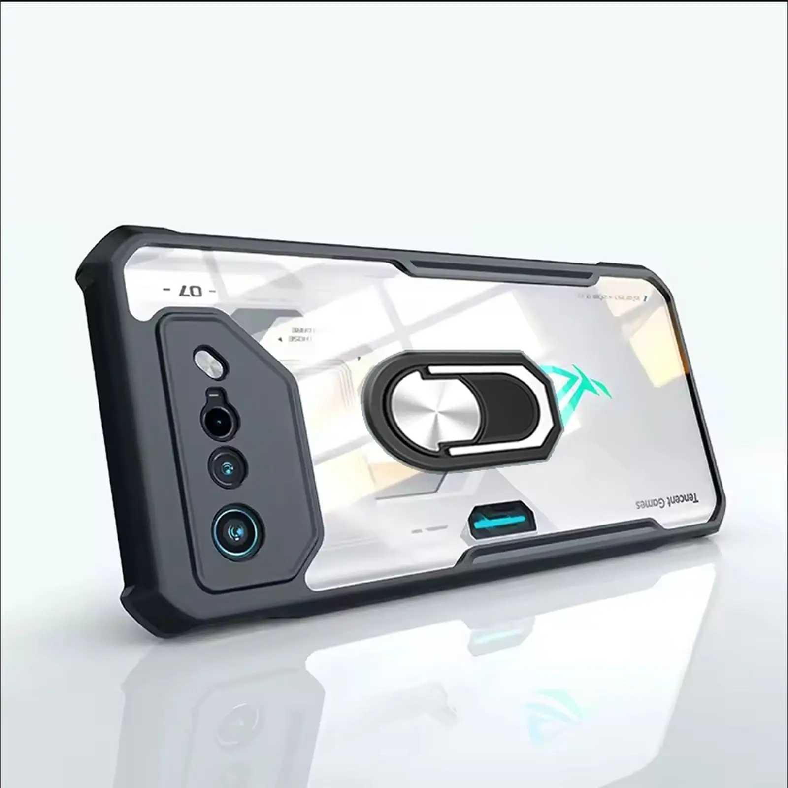 Прозрачный акриловый корпус для ASUS ROG Phone 2 II 3 III 5 5s 6 6D 7 8 9 Pro Ultimate FE Strix Case с магнитной подставкой-держателем 1