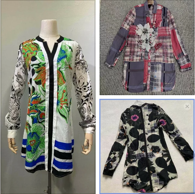 

Foreign trade Spain new light printed embroidery long shirt shirt