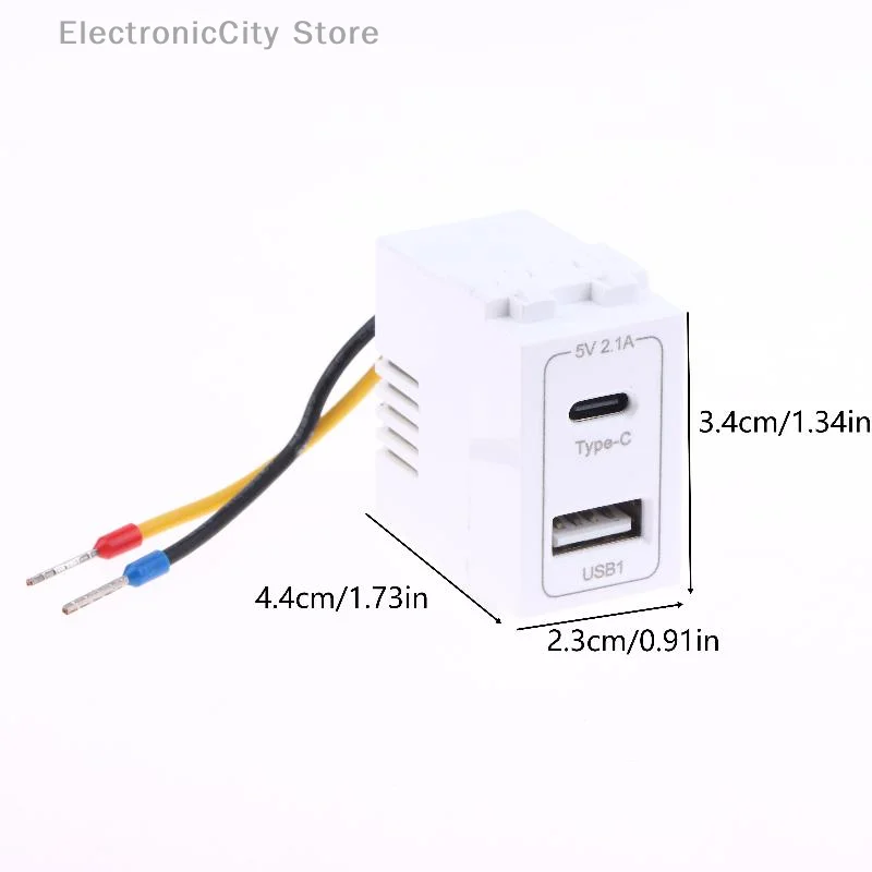 

«Силовой модуль USB + тип C, 1/2 шт., 5 В постоянного тока, 2,1 А, адаптер 128, двухпортовый зарядный разъем-трансформатор»