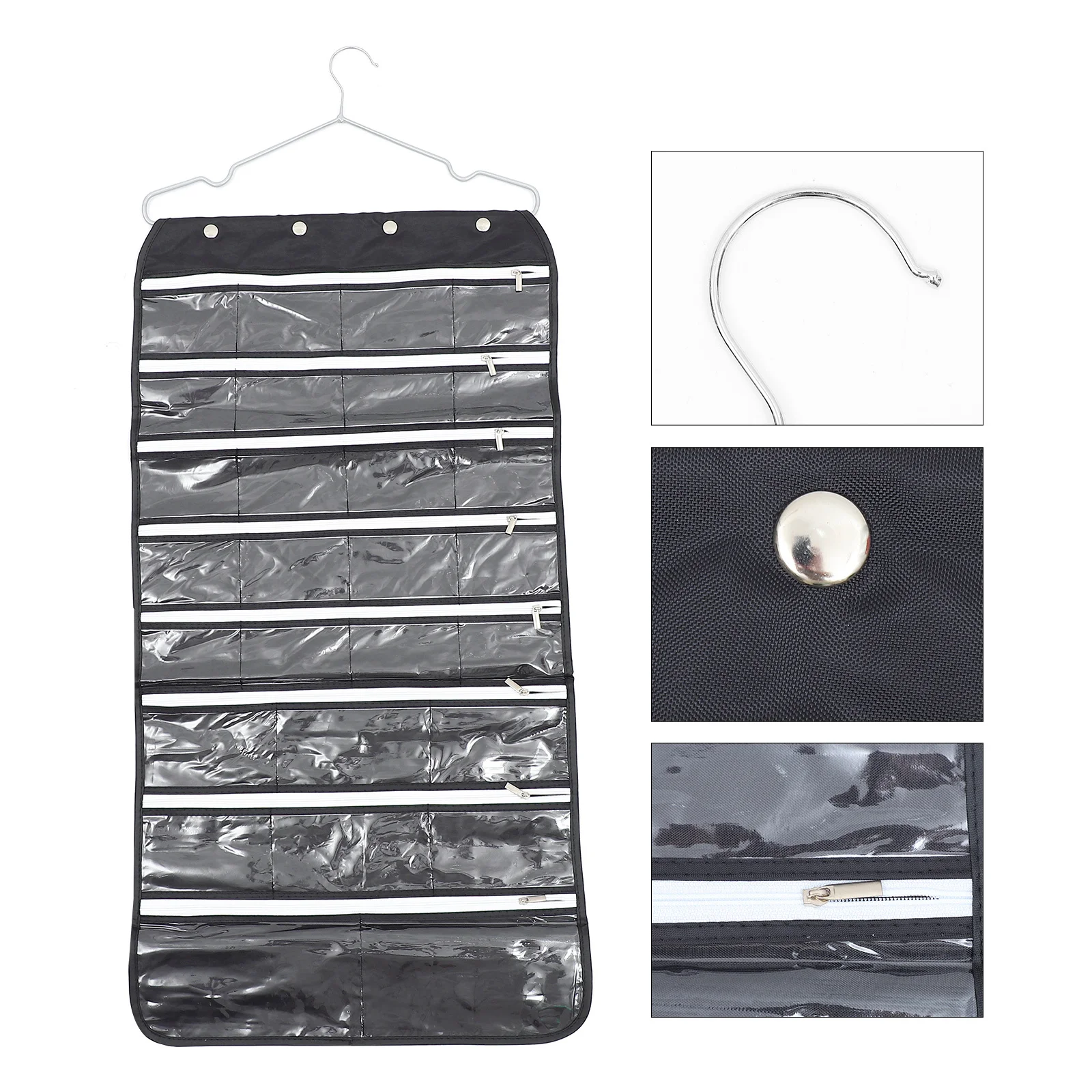 

1Pcs Jewelry Hanging Bag Premium Quality Storage Pouch for Earrings Necklaces Hair Bands Double-Side Organizer Travel Jewelry