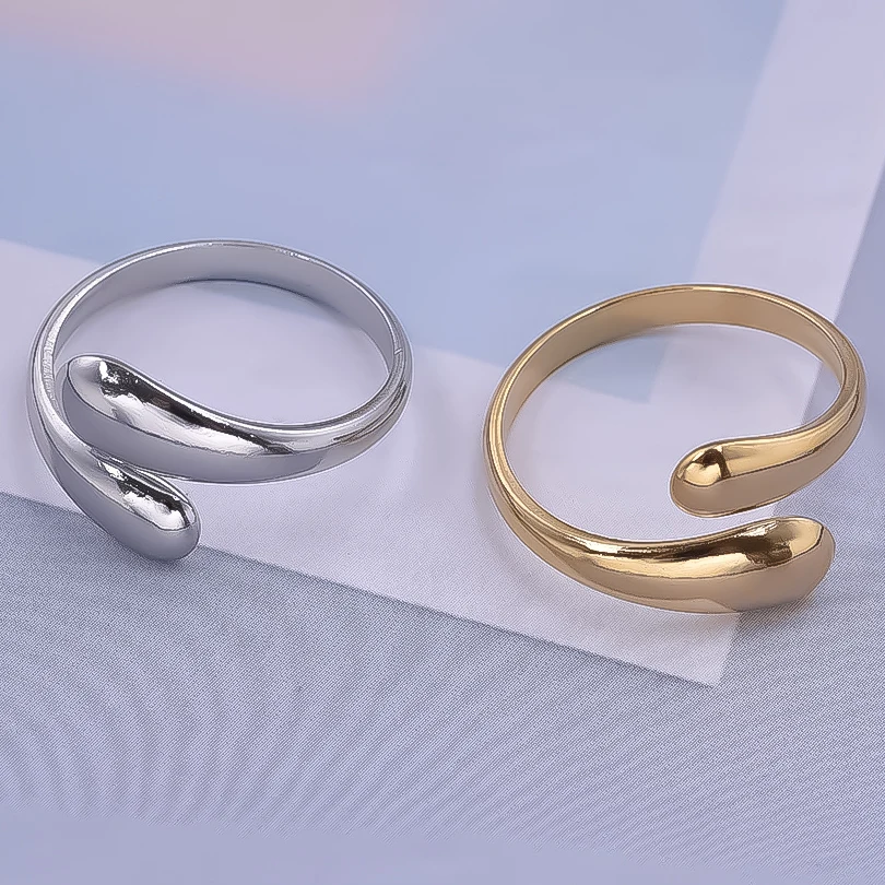 Adjustable Stainless Steel Beads Ball Leaf Ring Set
