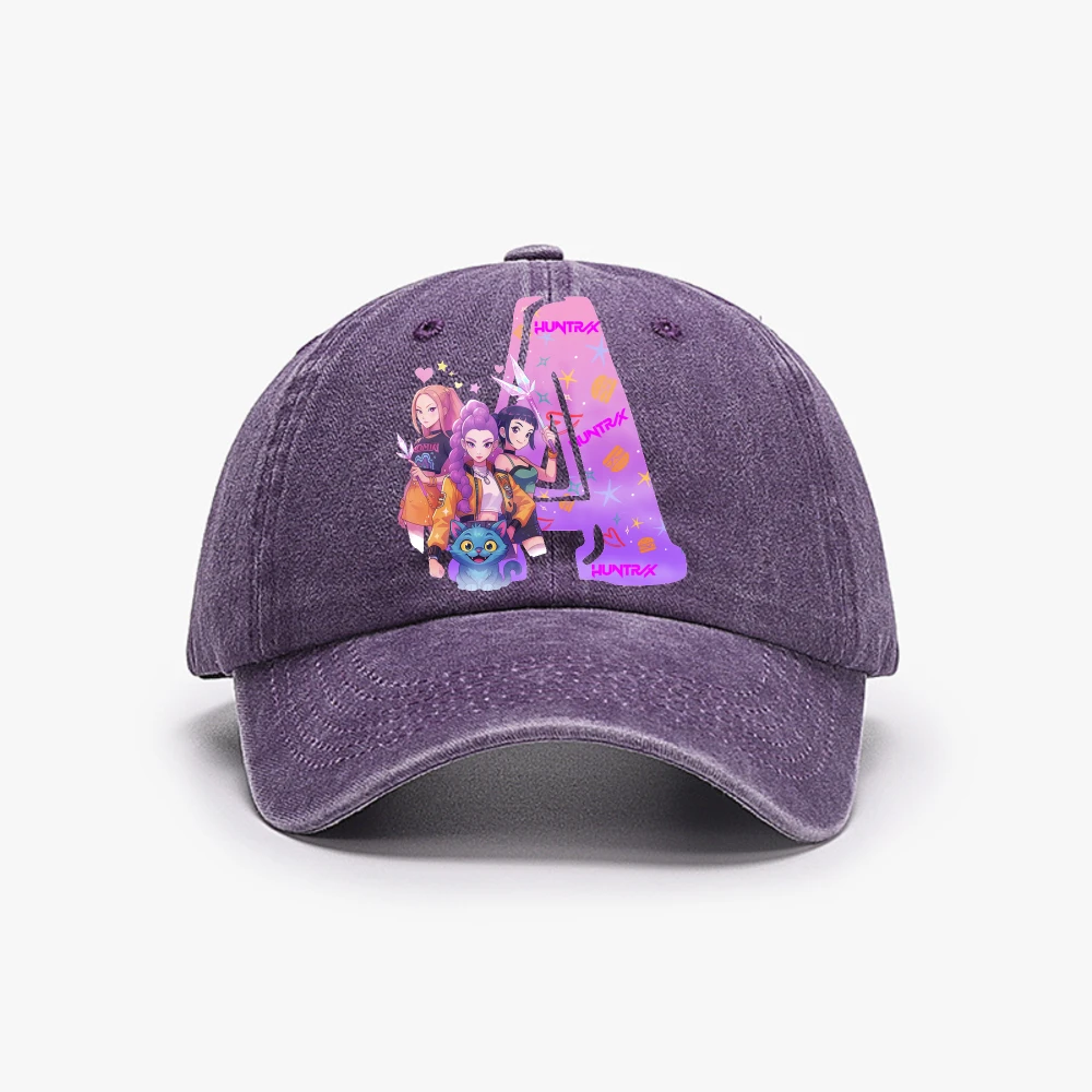 Cartoon A-Z Alphabet Print Baseball Cap KPop Devil Hunter Series Machine Washable Summer Casual Hat Fashion Accessory Gift