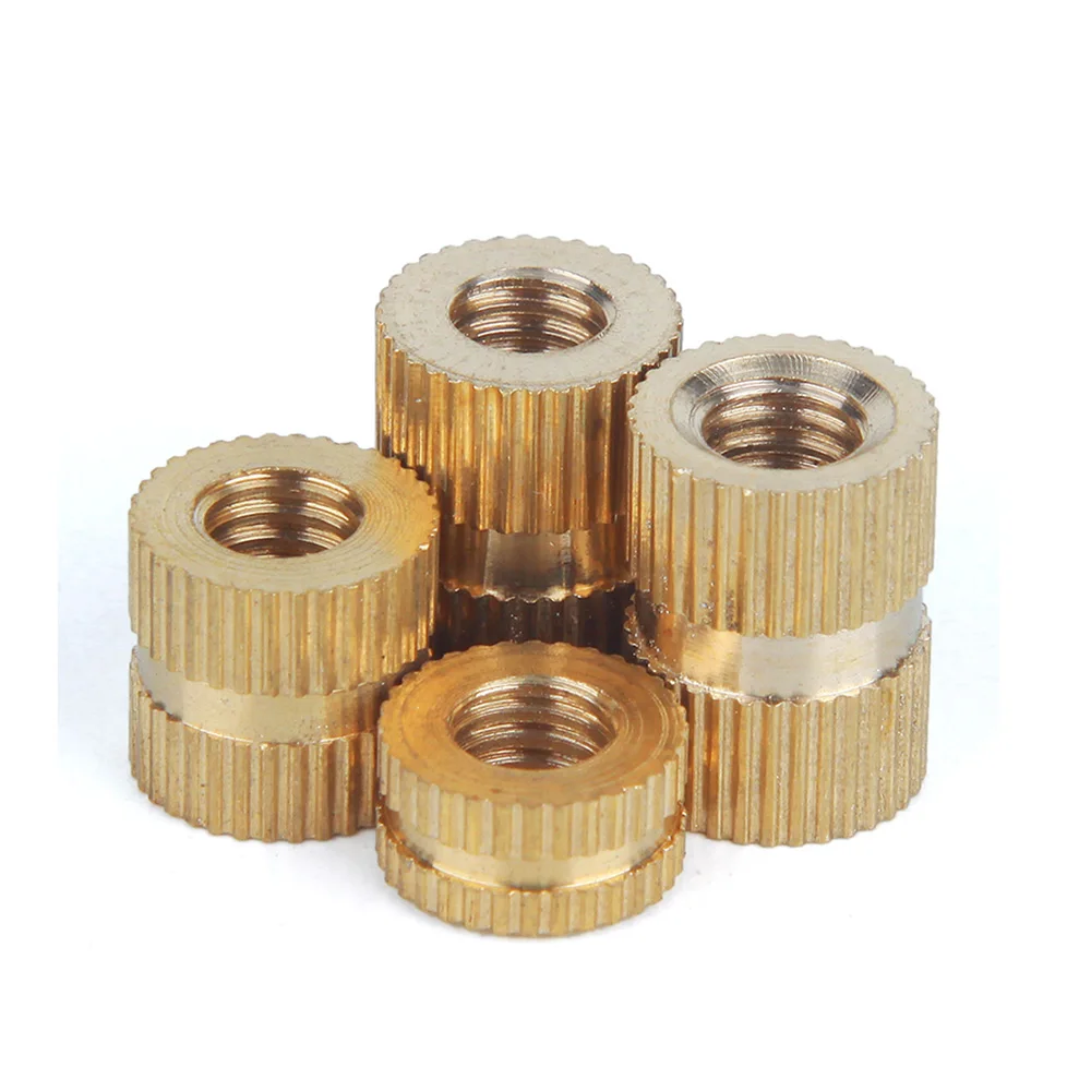M5 M6 M8 M10 Brass Round Knurled Thread Inserts Nut Embedded Fastener Injection Molding Brass Copper Knurl Thread Insert Nut