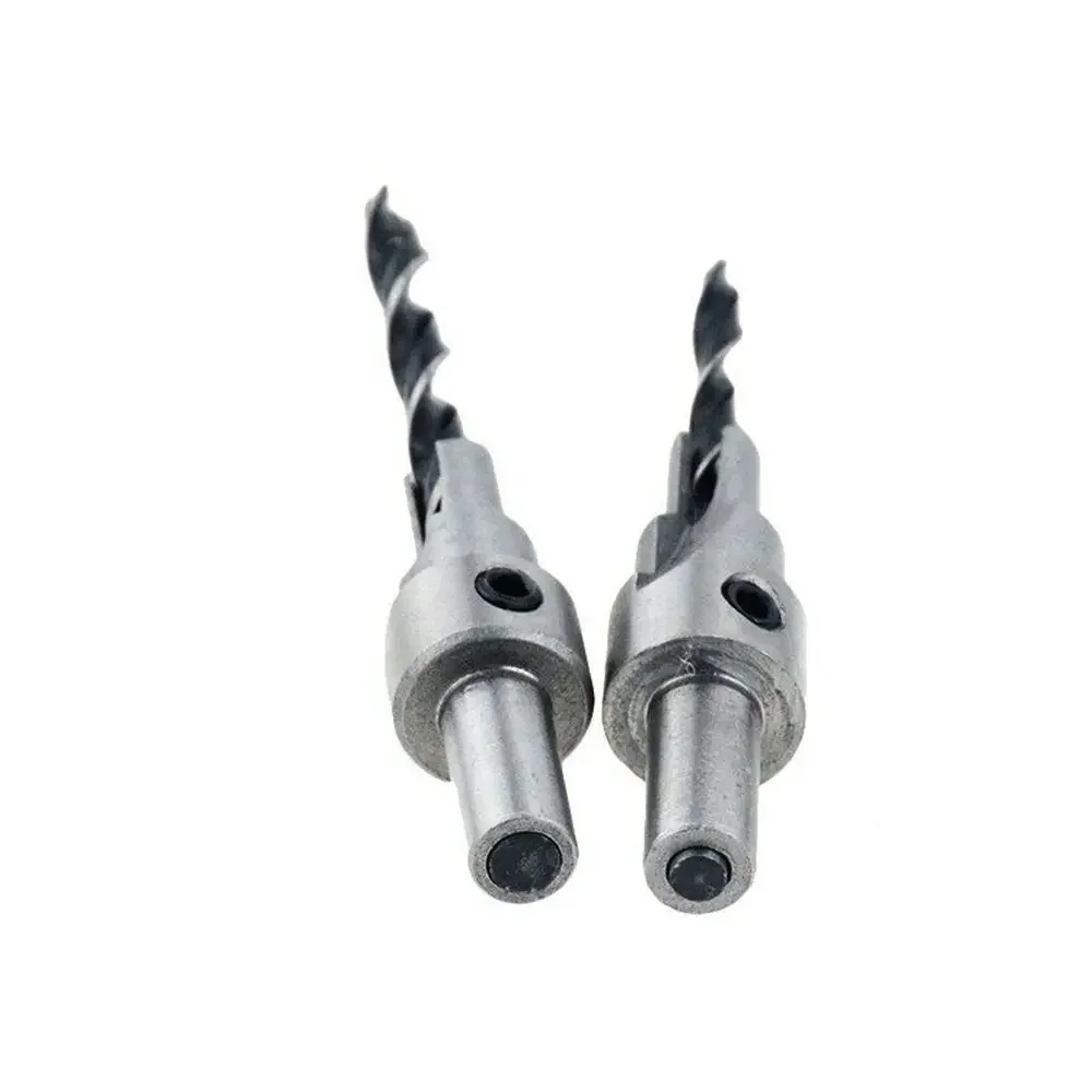 Juego de brocas avellanadoras de 3 escalones, herramienta de tornillo de sierra de agujero de bisagra de ventana de madera, 6mm, 7mm, 10mm, 15mm, 2 piezas