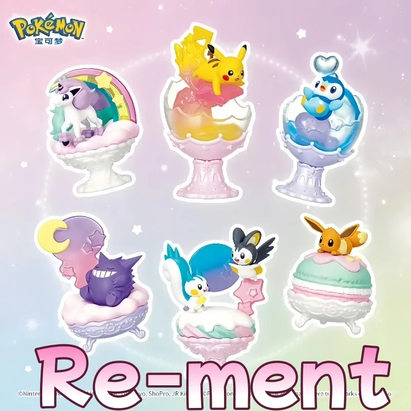 Rement Pokemon Bubble Sweet Series Blind Box Pocket Monster Desktop Ornament Verjaardagscadeau Schattig kinderspeelgoed Collectibles