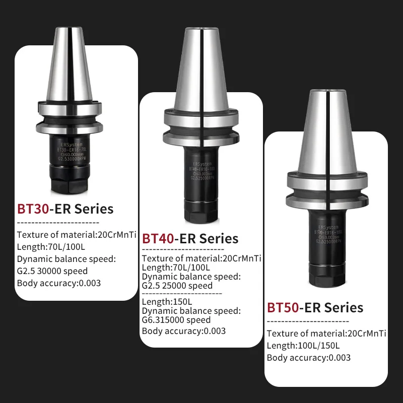 BT30/40/HSK40/50/63 Hydraulic Toolholder 0.003 High Precision Dynamic Balance CNC Tool Shank Machine Center HC Collet Chuck