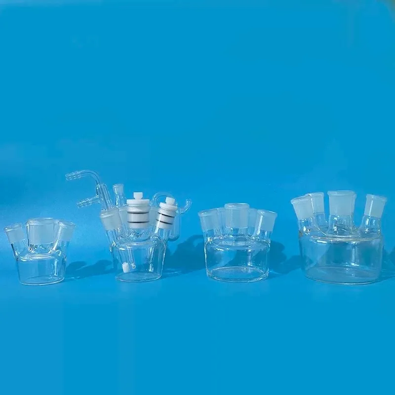 50/100ml single-layer and double-layer water bath sealed five mouth electrolytic cell for redox experiment electrolytic cell