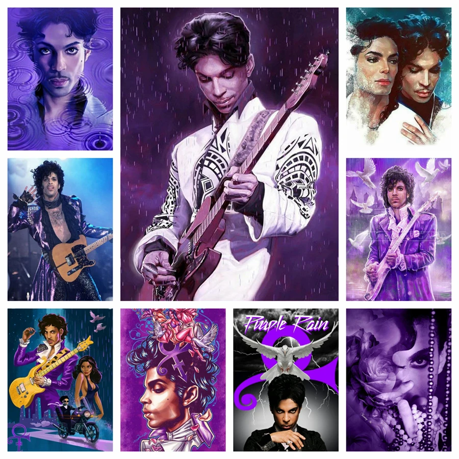 Prinz Rogers Neslon Diamant Malerei voller Bohrer lila Regen Rock Musik Sänger Stickerei Kreuzstich handgemachte Home Decor