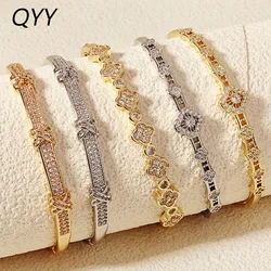 Elegant European Style Copper With Zirconia Stainless Steel Bracelet Everyday Minimalist Bracelet As A Gift