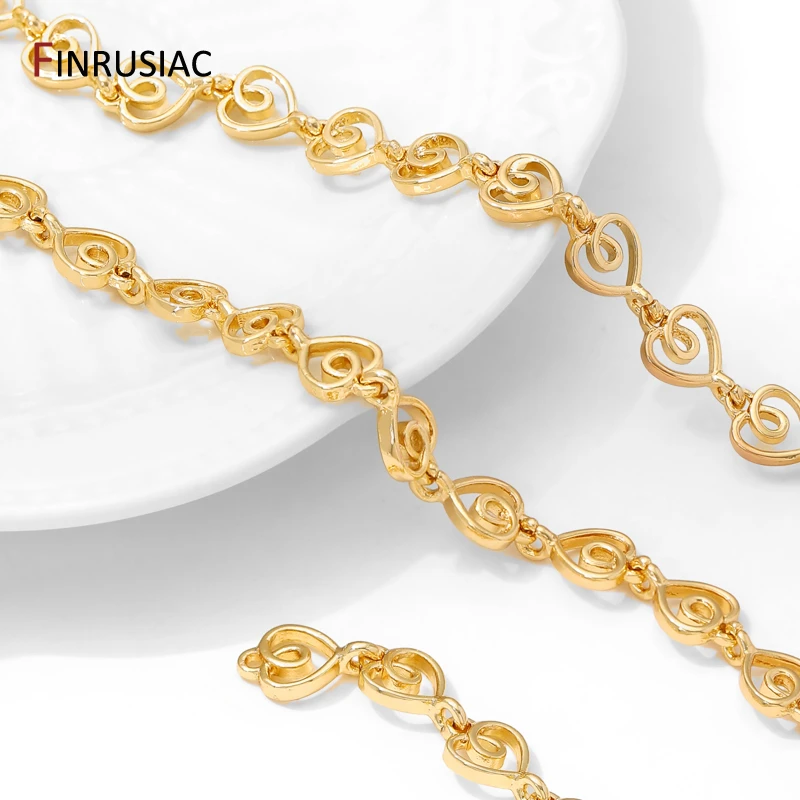 14K vergoldete Messing hohle Herzform Kette für DIY handgemachte Schmuckmaterialien Halskette Armband Schmuckherstellung Zubehör – Detail 19