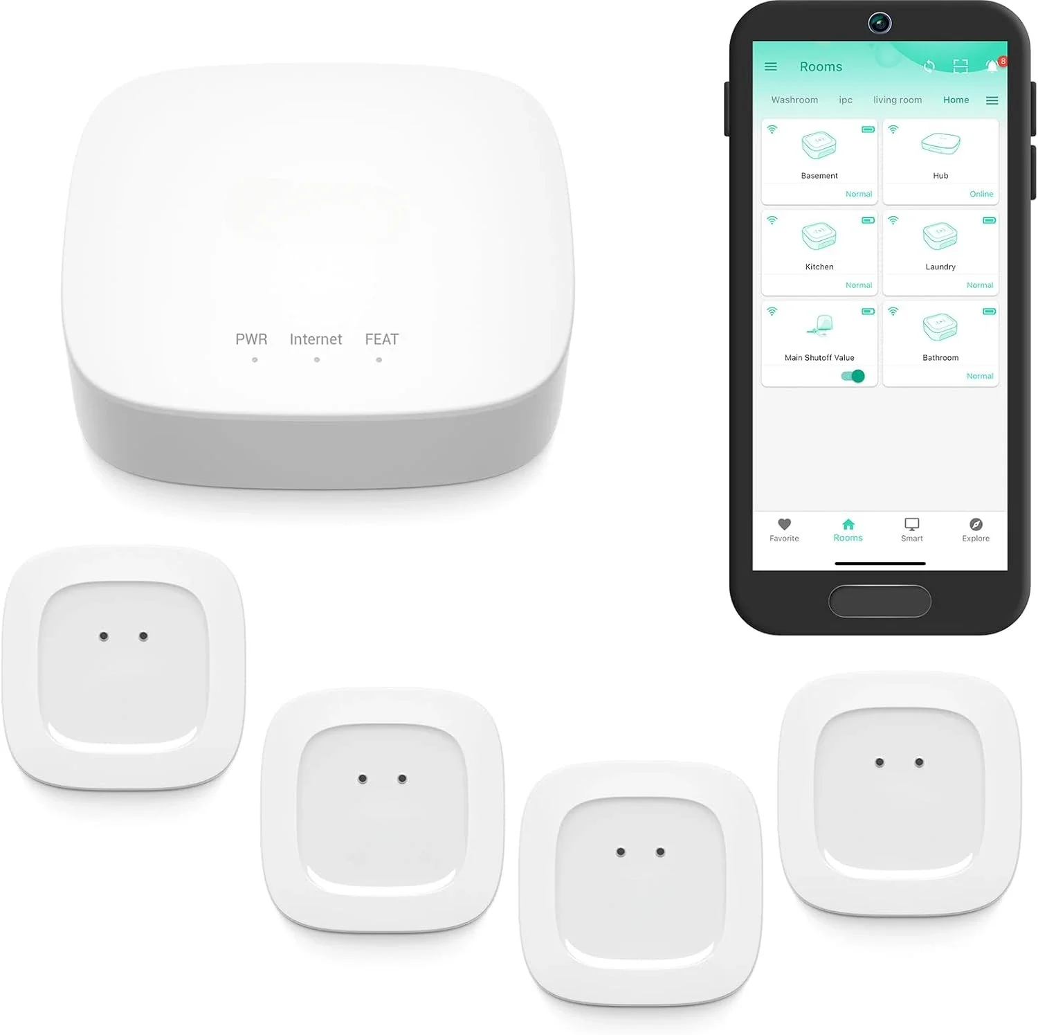 Smart Home Starter Kit, Wasser lecks uche, Lora bis 1000 Fuß Reichweite, batterie betrieben, kompatibel mit Alexa, ifttt