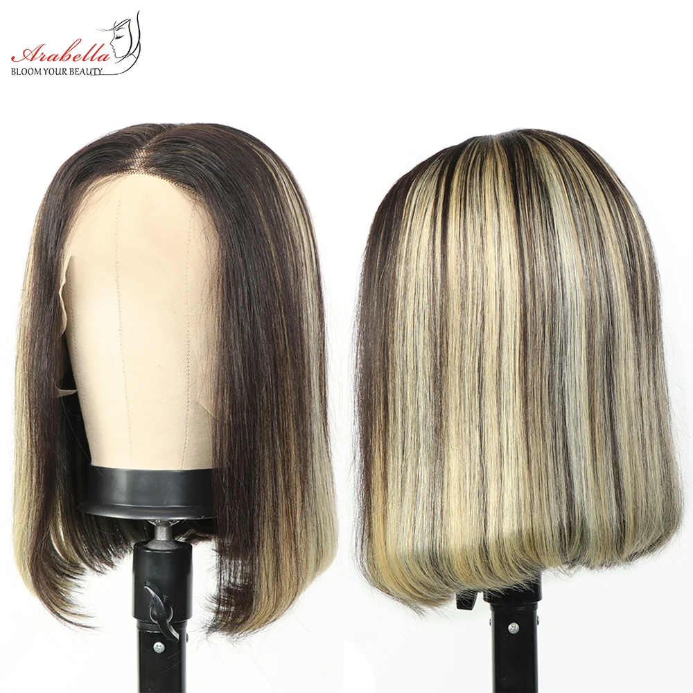 P613 T Part Lace Wig 100% Human Hair Wigs Pre Plucked Bleached Knots Arabella Remy Hair Bob Lace Wig