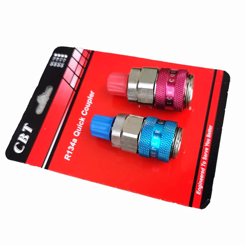 R134A Connettore accoppiatore rapido per auto lato basso e alto Adattatori in ottone Aria condizionata Refrigerante Manometro AC regolabile