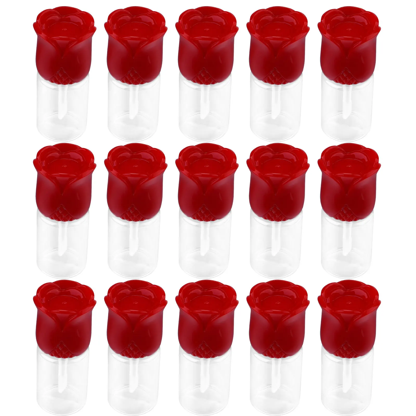 15Pcs Clear Lip Gloss Tubes Premium Plastic Empty Lip Balm Bottles Compact Rose Design for Travel Business Daily Use