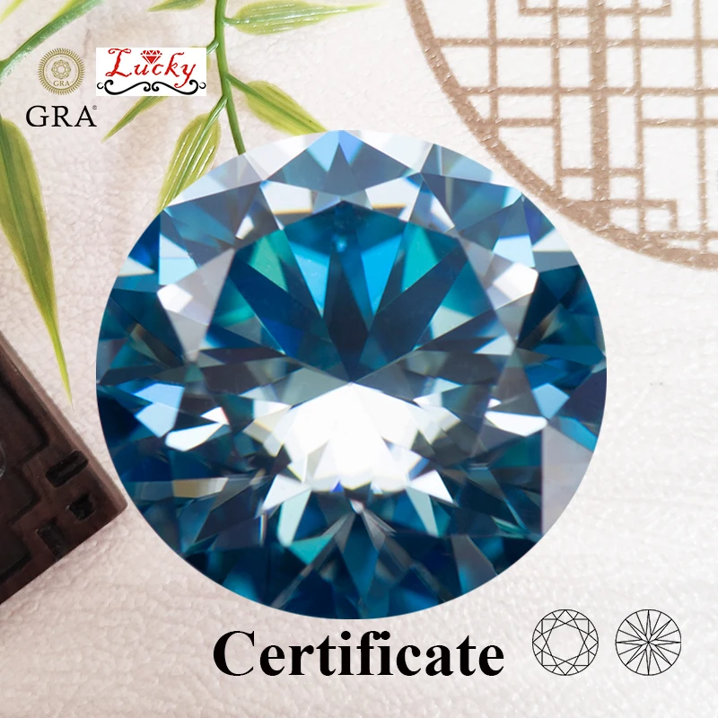 

Moissanite Round Shape VVS1 Aquamarine Color Beads for Charms DIY Jewelry Making Bracelet Earrings Material with GRA Certificate