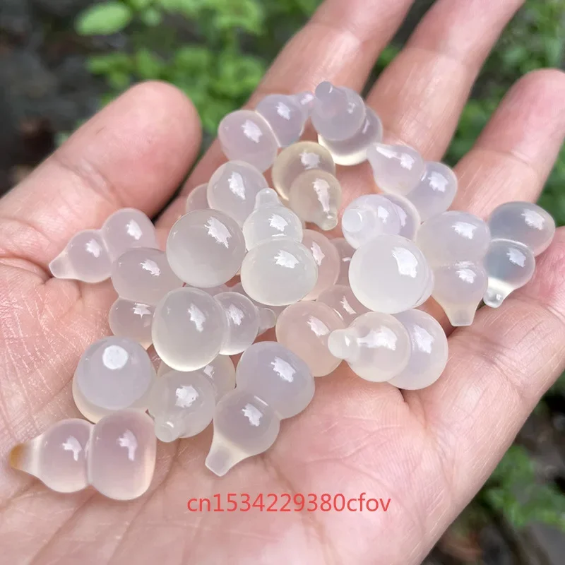 5pc Natural Agate Stereoscopic Gourd Chalcedony Beads Accessories DIY Bracelet Jewellery Fashion Hand-Carved Lucky Gift