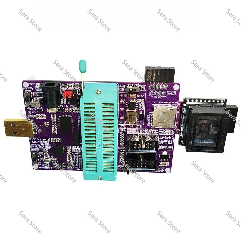 Quick Connect Socket  Test Fixture Read Write Adapter Tester 11.5X13mm Gold Plated Chip Programming Tool