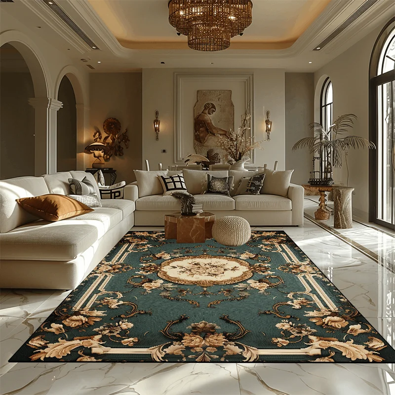 

European Pastoral Style Carpets for Living Room Decoration Home Luxury Rug Large Area Bedroom Non-slip Mat Washable Lounge Rug