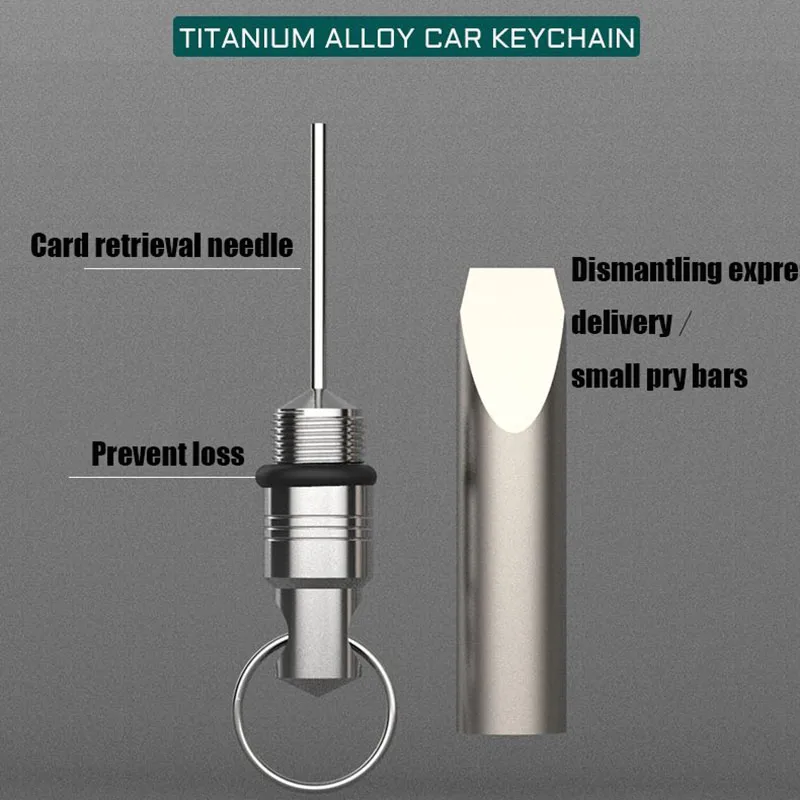 Imagem -02 - Multifuncional Titanium Alloy Card Reader Mini Pry Bar Unboxing Ferramenta Edc Outdoor Portátil Chaveiro Crowbar Gramas