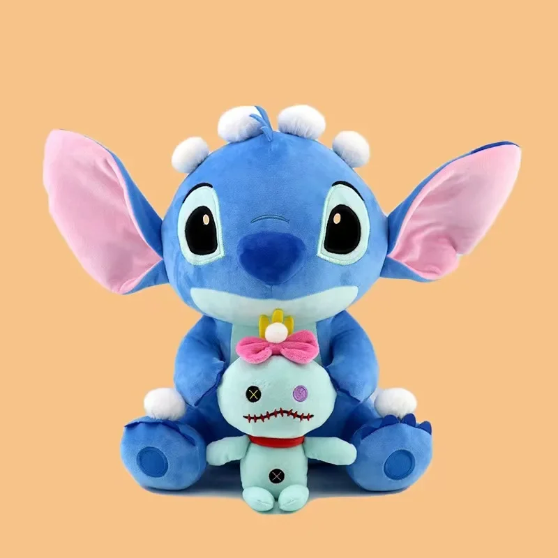 23-50CM New Disney Lilo & Stitch Doll Cartoon Angel Plush Toy Cute Anime Soft Stuffed Kawaii Companion Children's Birthday Gift