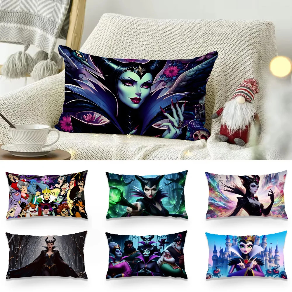 Princess Villains Queen Disneys Pillow Covers Cartoon Sofa Decorative Home Double-sided Printing Short Plush Cute Cushion Cover