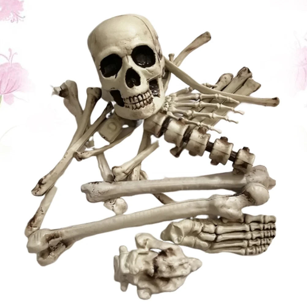 

19 шт. имитация костей, пластиковый Ужасный Череп, реквизит для Хэллоуина, искусственное украшение, дом с привидениями