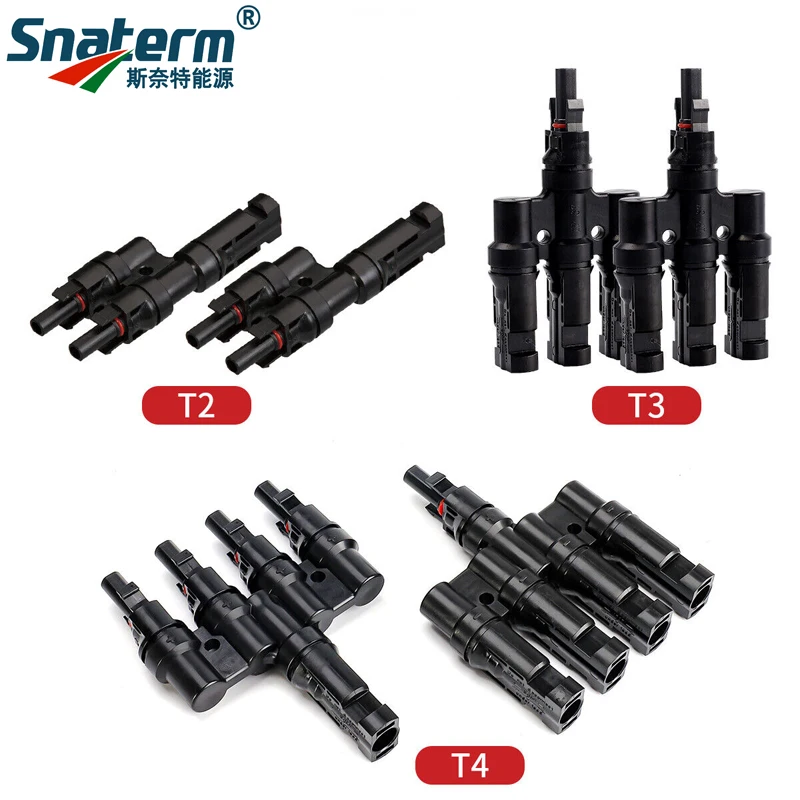 1 Pair T2/T3/T4/T5/T6 Male&Femal Branch PV Solar panel Cable Connectors 30A 1000V Electrical Photovoltaic Panel Wire Connector