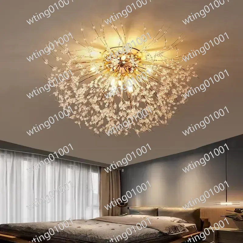 for Firefly dandelion crystal chandelier modern minimalist ceiling light for living room foyer staircase bedroom dining area