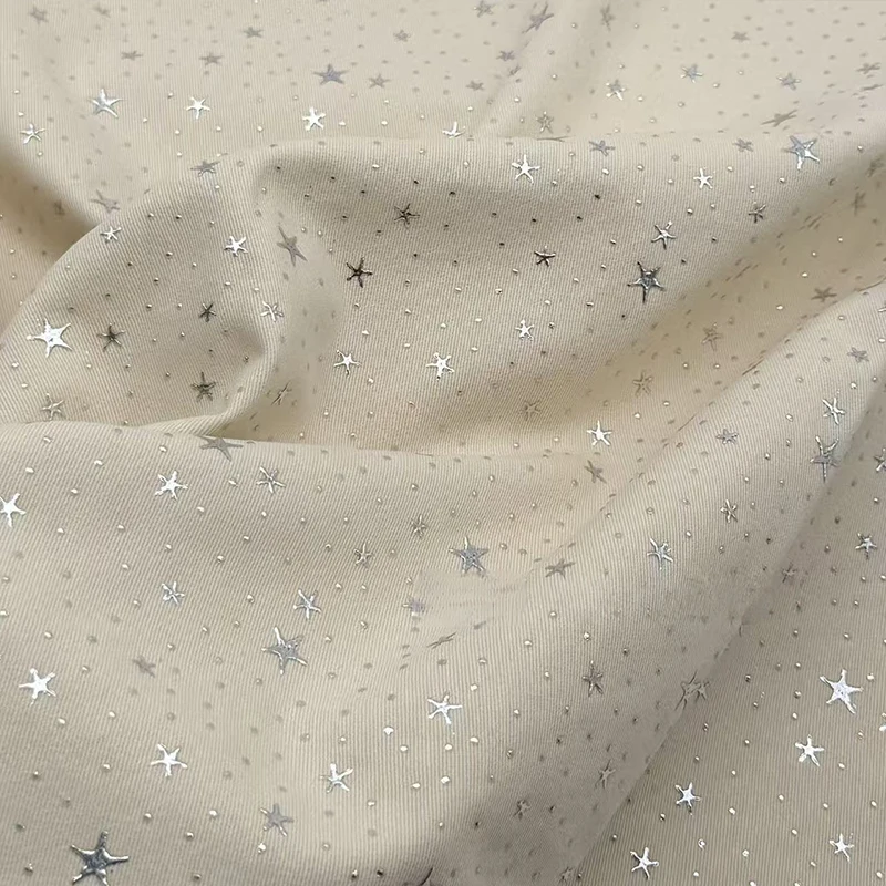 1m Star Print Cotton Fabric For DIY Shirt Dress Underwear Throw Pillow Sewing Cloth Decorative Patchwork Stage Designer Fabric