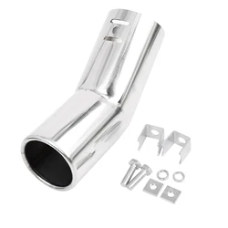 X AUTOHAUX Universal Stainless Steel Curved Exhaust Tail Car Muffler Tip Pipe Fit Diameter 1.91cm/0.75